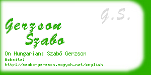 gerzson szabo business card