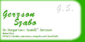 gerzson szabo business card